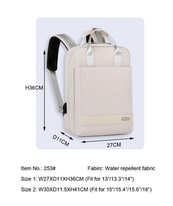 13"-14" Waterproof Polyester <b>Laptop</b> <b>Backpack</b> Airbag Protection 180 Degree Zipper Open Arcuate Shoulder Strap Unisex Large - Product Image 5