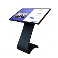 Kiosque d'information tactile de 65 pouces, base en forme de S, système d'exploitation Android, adapté à divers lieux publics