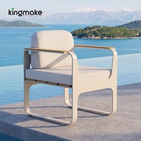 Ensemble de table et chaises de jardin haut de gamme en aluminium avec coussins imperméables pour ensemble de jardin, ensemble de salle à manger de cour