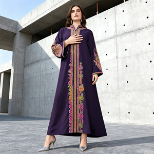 Robe Abaya Maxi en Polyester Brodé de Luxe pour Femmes Musulmanes, Tenue Personnalisée pour Occasions Spéciales, Fournisseur OEM ODM - Product Image 2