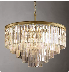 Lustre en verre cristal et fer industriel de luxe <span class=keywords><strong>Odeon</strong></span>, LED réglable en hauteur, pour la décoration de la maison, des hôtels, des cafés, des restaurants - Product Image 5