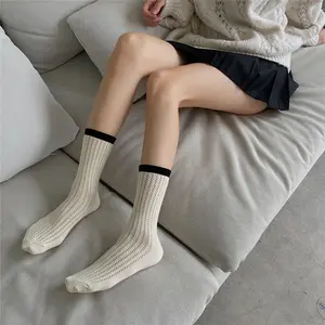 Kış sıcak ısıtmalı düz renk Terry elastik kaşmir yün Slouch bulanık çorap kadınlar için