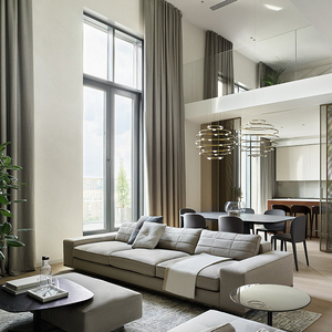 XinLan lusso alto soffitto lungo della finestra drappeggi tripla tessuto poliestere <span class=keywords><strong>casa</strong></span> tende per la stanza - Product Image 5