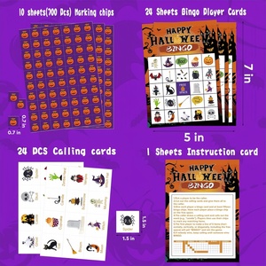 CZFIT Halloween Holiday Bingo <b>Card</b> Game 32 Players Kids Large Group Classroom Use Valentine's Day Party Favors Supplies - Product Image 6