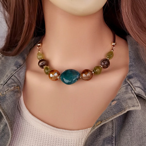 Collar de Clavícula Hecho a Mano con Cuentas Acrílicas Coloridas, Clásico, Vintage, Moderno, Joyería de Moda para Mujer - Product Image 6