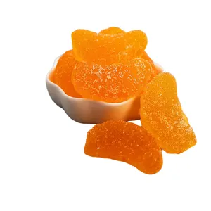 Toptan özel meyve topu jöle sakızlı şeker Kg turuncu jöle yumuşak şeker
