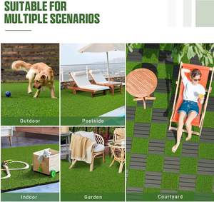 Dalles de gazon artificiel SHENGCHENG, dalles de terrasse en gazon synthétique emboîtables 12"x12", dalles de terrasse auto-drainantes en plastique synthétique - Product Image 6
