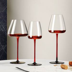 Calice di cristallo di lusso di alta qualità da vino rosso Bordeaux <span class=keywords><strong>bicchiere</strong></span> da champagne con fondo nero - Product Image 2