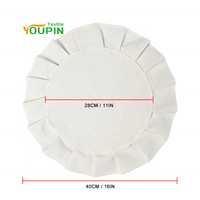 Sous-plats ronds à volants en polyester 100 % vierge pour sublimation, 16 pouces, imitation lin, décoratifs pour fêtes et tables à manger