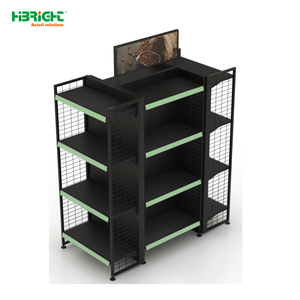 Heavy Duty Pegboard <b>Display</b> Rack Metal Gondola Shelving <b>Unit</b> With Wire Mesh Baskets Floor Standing for Supermarket Retail - Product Image 3