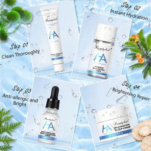 Hot Face Skin Care Moisturizing Hydrating Hyaluronic Acid Travel Kit 4PCS Skin Care Set Cleanser Serum Tonner Repair Cream - Product Image 5