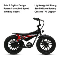 Motocicleta Eléctrica de Cross para Niños TXED, con Motor de Cubo Trasero de 180 W, 2 Ruedas, 3 Velocidades y Batería de Litio de 24 V