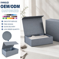 Boîte cadeau magnétique gaufrée gris mat personnalisée, emballage rigide de luxe pour marques minimalistes