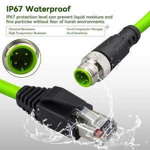 หัวต่อสายอีเธอร์เน็ต YANTAITONG RJ45 Cat5e 10G แบบมีชีลด์สำหรับงานอุตสาหกรรม รุ่น EM12 แบบ 4 พิน รหัส D ตัวผู้ Cat6 สายสื่อสารประกอบสำเร็จ - Product Image 5