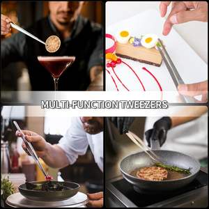 Pinset koki dapur baja tahan karat, penjepit panjang makanan dengan ujung bergigi penjepit makanan untuk memasak - Product Image 6