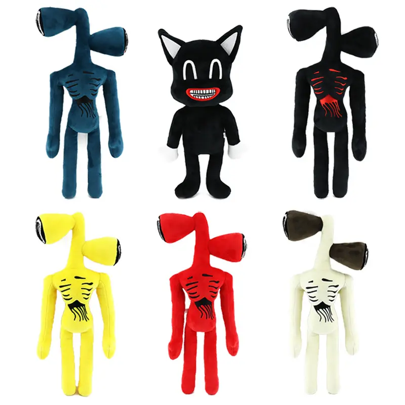 Kepala sirene toko pabrik mainan hewan kucing hitam boneka mainan boneka mewah