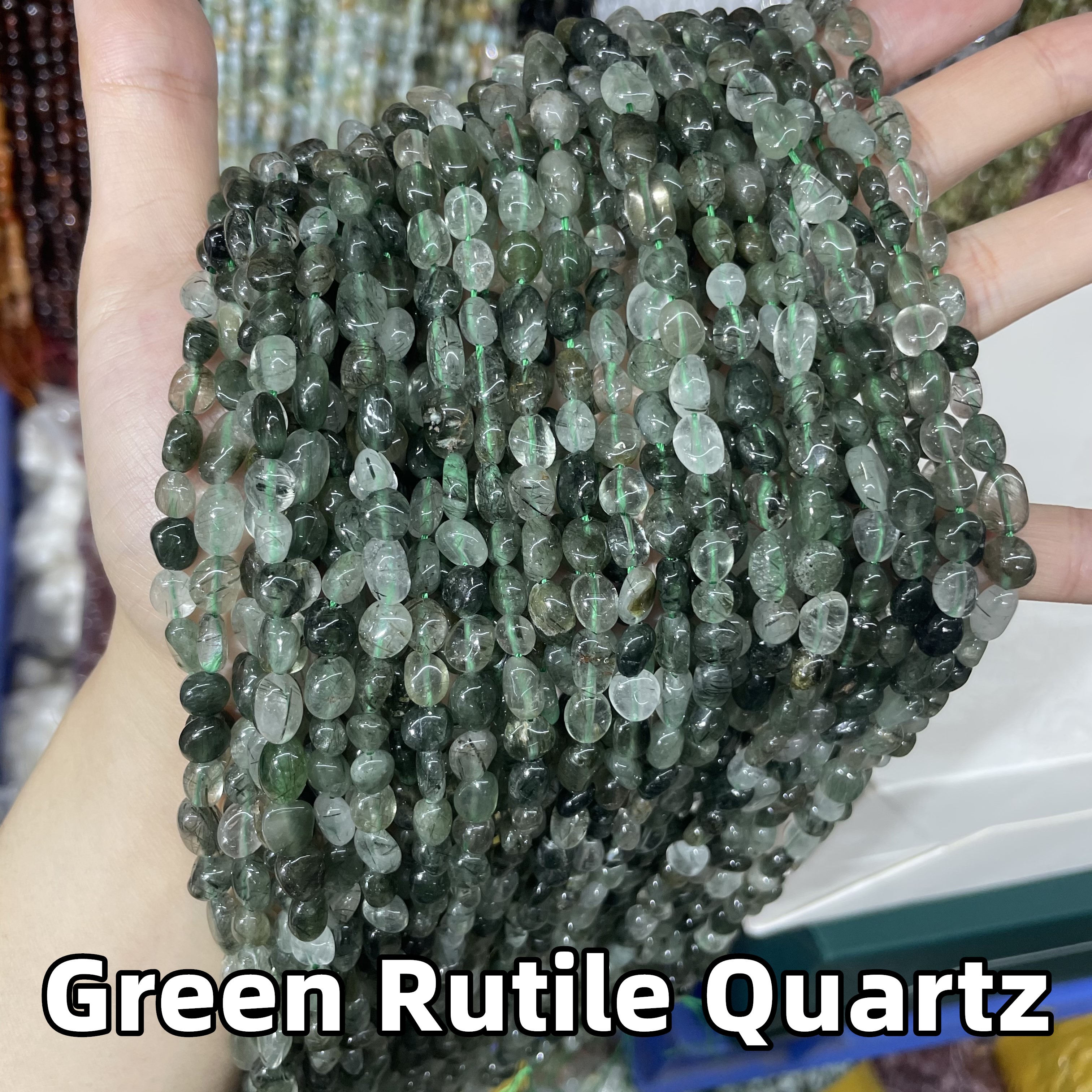 Quartz rutile vert