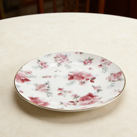 Ensemble de 8, 10 ou 12 assiettes plates en céramique personnalisées avec motif floral de printemps, en porcelaine, pour la maison, le restaurant ou les fêtes