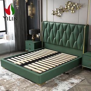 Light Luxury Ltaly <strong>Latest</strong> Double <strong>Bed</strong> <strong>Designs</strong> Modern King Size Sleep Pod With Soft Headboard <strong>Bed</strong> - Product Image 5