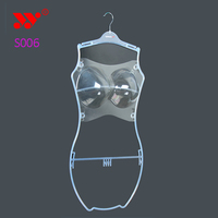 Cintres personnalisés en plastique transparent avec crochet en zinc pour maillots de bain, présentoirs parfaits pour maillots de bain