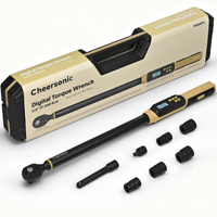 Jeu de clés dynamométriques numériques 1/2 pouce, 17-340 N.m, cliquet 72 dents, précision ±1 %, 5 douilles Cr-V, acier Co-Mo Cr-V