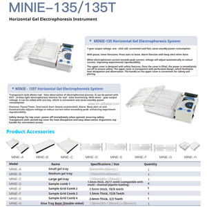 Système d'alimentation intégré pour électrophorèse horizontale sur gel portable – Séparation d'<span class=keywords><strong>ADN</strong></span>, ARN et acides nucléiques en laboratoire – Électrophorèse sur gel d'agarose - Product Image 2