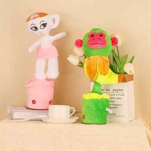 Giocattoli creativi per bambini giocattoli interattivi che ballano cantando giocattoli Tung Tung Sahur ripetono quello che hai detto USB ricarica giocattoli di peluche elettronici - Product Image 4