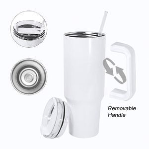 Vaso Térmico de 40 oz Libre de BPA para Viajes al Aire Libre, Sublimable, para Café, Cerveza, Leche, Agua, con Pajita y Asa - Product Image 5
