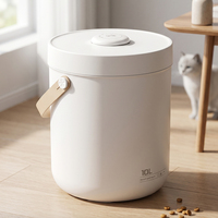Contenedor de Granos de Plástico Ecológico de 10L con Sellado al Vacío, Reinicio en 1 Segundo, Bloqueo Automático de Presión, Batería de Larga Duración, Silencioso 45dB, Almacenamiento de Comida para Perros