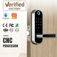 Serrure de porte intelligente avec application TTLock, reconnaissance d'empreintes digitales, mot de passe, carte, serrure électronique numérique codée pour la sécurité à domicile et à l'hôtel
