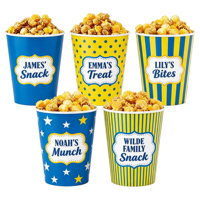 Cubo de Palomitas de Maíz Desechable Ecológico de Papel Kraft con Impresión de Logotipo Personalizado, Contenedor de Alimentos Biodegradable y Compostable para Cine, Aperitivos y Fiestas