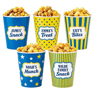 Cubo de papel kraft desechable para palomitas con logo personalizado, contenedor de alimentos para cine, aperitivos, fiestas, catering y suministro de empaques - Product Image 1