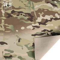 Tissu polaire laminé en polyester et élasthanne camouflage MC avec une sensation imperméable, respirante et douce au toucher pour un manteau d'hiver chaud