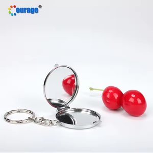<span class=keywords><strong>M</strong></span>-10 kecil saku sublimasi gantungan kunci cermin kompak cermin rias kustom Logo kosong - Product Image 3