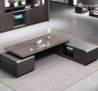 Set di Sedie Direzionali di Lusso, Tavolo Moderno Minimalista per Manager e Presidenti, Arredamento per Ufficio Dirigenziale