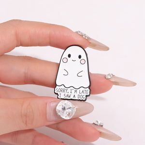 Nette Geist Emaille Pin lustige Boo Metall Brosche Revers Abzeichen Schmuck Rucksack Zubehör Großhandel - Product Image 4