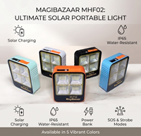 Linterna Solar Recargable MHF02, Linterna LED Impermeable IP65 para Camping, Soporte Magnético, Banco de Energía, Carga Rápida GaN