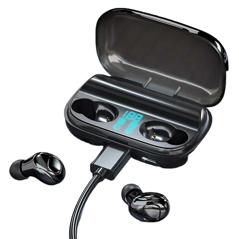 Stereo Sound TWS Bluetooths 5.3 Wireless Headphones For 2000mAh Charging Box HIFI Sports Low Latency Earphones