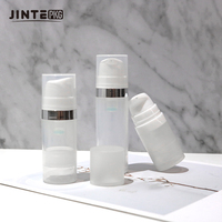 Flacon pompe sans air en plastique transparent de petite taille pour lotion visage, 5 ml, 10 ml, 15 ml, vente en gros