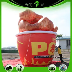 Hongyi Toy Custom Giant Inflatable PVC Fried Chicken Bucket Model Advertising Inflatable Large Bucket Balloon For Promotion