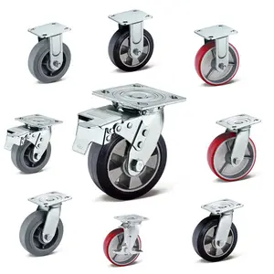 Roulettes rotatives robustes roues en caoutchouc de 6 pouces pour planche à roulettes