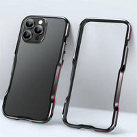 Étui de protection antichoc en métal et silicone Luphie Sports pour 16/15/14/13/12/11 Pro Max/12 Mini/15 Pro avec cadre en aluminium