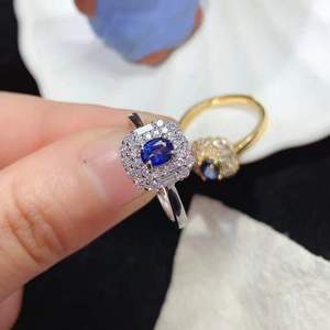 Anéis de Casamento de Luxo em Prata Esterlina 925 com Safira Oval Incrustada de Boa Qualidade para Homens e Mulheres para Uso em Festas - Product Image 4
