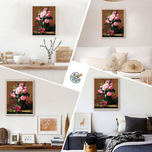 Fiori dipingere con <span class=keywords><strong>numeri</strong></span> kit adulti rose con vaso dipinti a mano <span class=keywords><strong>numeri</strong></span> personalizzati per decorazioni murali - Product Image 2