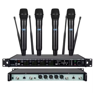AD4Q 4 Channel Digital <b>Wireless</b> <b>Microphone</b> System Professional Karaoke Singing Church Performance Audio UHF <b>Microphone</b> - Product Image 2