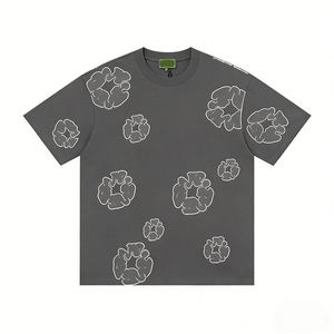 <span class=keywords><strong>T</strong></span>-<span class=keywords><strong>shirt</strong></span> ample à manches courtes imprimé en mousse 3D, tendance mode, streetwear hip-hop, pull unisexe, haut décontracté - Product Image 2