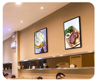 Panneau publicitaire LED ultra-fin en acrylique et acier inoxydable, durable, étanche, avec panneau frontal magnétique et contrôle de gradation