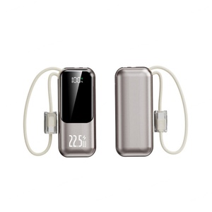 Chargeur de téléphone portable portable à charge rapide 22,5 W avec câble intégré, batterie externe 10000 mAh avec écran LED - Product Image 4