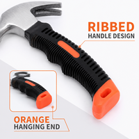 Mini marteau à griffes 250g, marteau à clous compact à manche court, poignée ergonomique, outil de charpentier pour le travail du bois, la réparation à domicile, le bricolage