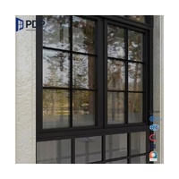Ventana Abatible Francesa de Acero/Cobre PDP con Apertura Exterior, Diseño de Persiana de Vidrio Templado, Tamaño Personalizado, Fácil de Limpiar